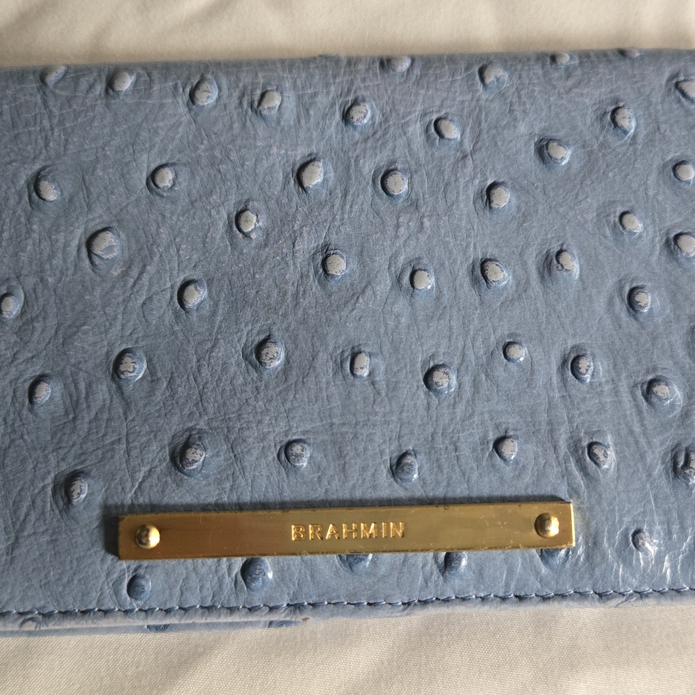Blue Textured Brahmin Women's Wallet